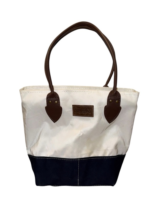 Sea Bags Handbags - Sea Bags Maine Med Shoulder Tote Bag Zip Top Leather Handles Zip Top Beach Lake